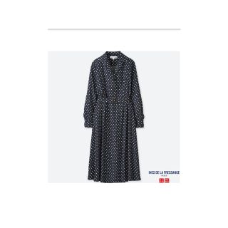 ユニクロ(UNIQLO)のユニクロ　イネスコラボ　ドットワンピース　Ｓ(ロングワンピース/マキシワンピース)