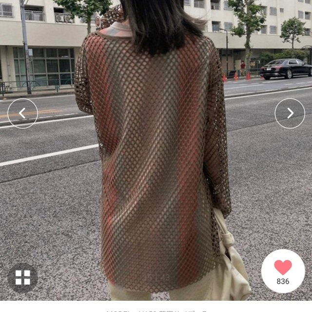 Ameri VINTAGE(アメリヴィンテージ)のMEDI WAVE PATTERN MESH TOP レディースのトップス(ニット/セーター)の商品写真