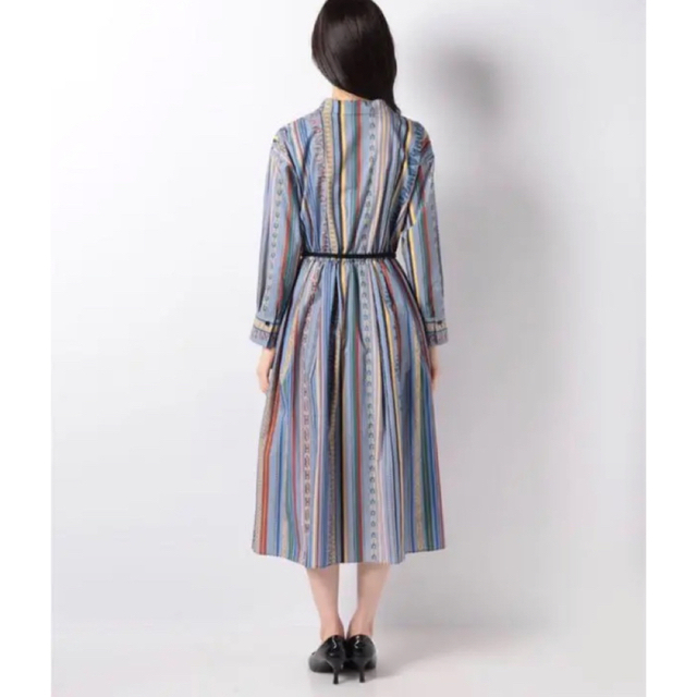 美品✨アナイ ワンピース ロング チェーンストライプ カシュクール 36