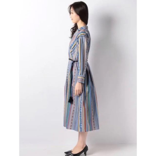 美品✨アナイ ワンピース ロング チェーンストライプ カシュクール 36