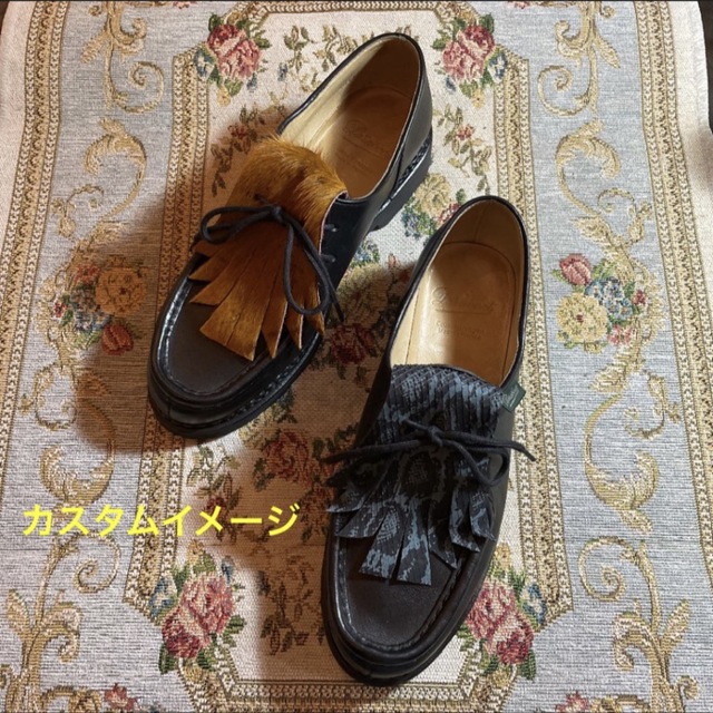 国産オイルレザー　パラブーツ　ミカエル　シューキルト　キルトタン　ブラック メンズの靴/シューズ(ドレス/ビジネス)の商品写真