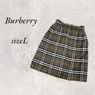バーバリー(BURBERRY)のBurberrys バーバリー毛100％膝丈スカート　size L(ひざ丈スカート)