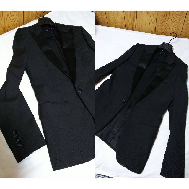 DIOR HOMME(ディオールオム)の国内 正規 ディオールオム スモーキングジャケット黒 最小38 XXS 08AW メンズのジャケット/アウター(テーラードジャケット)の商品写真