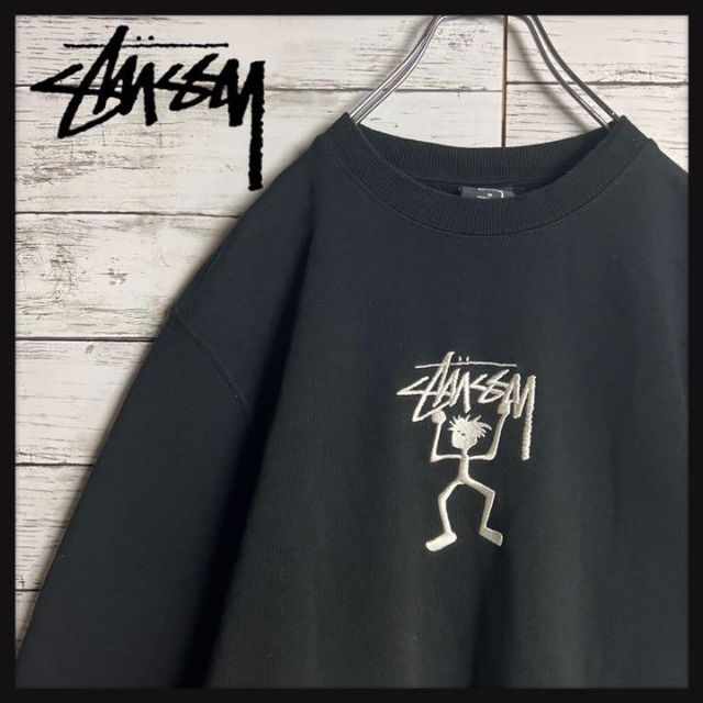 【超希少デザイン】 STUSSY 刺繍 センターロゴ 即完売入手困難スウェット | フリマアプリ ラクマ