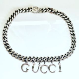 グッチ(Gucci)の定価137500円GUCCI スクリプトロゴ ネックレスグッチシルバーチョーカー(ネックレス)