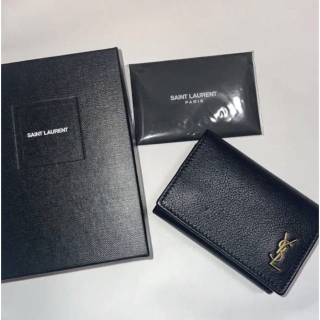 新品未使用品 SAINT LAURENT 手のひらサイズのミニ財布 ブラック