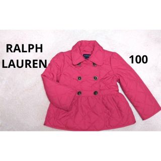 ラルフローレン(Ralph Lauren)の美品！ラルフローレン　中綿ジャケット　ピンク　110 キルティング　フレア(コート)