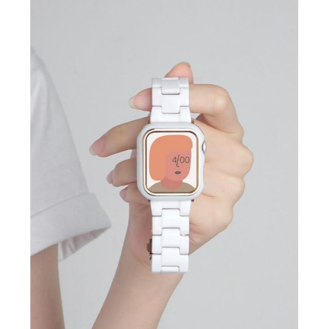新入荷♪ アップルウォッチ ホワイト バンド カバーセット 40mm  ベルト レディースのファッション小物(腕時計)の商品写真