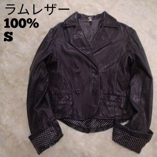 ジョア(Joie (ファッション))のJOIE ラムレザー100% S ブラック(ライダースジャケット)