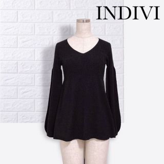 インディヴィ(INDIVI)のインディヴィ リブ フレア ニット チュニック(ニット/セーター)