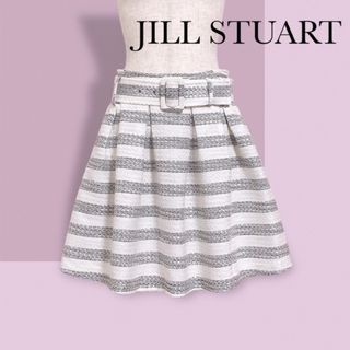 ジルスチュアート(JILLSTUART)のジルスチュアート ボーダー ツイード ベルト スカート(ミニスカート)