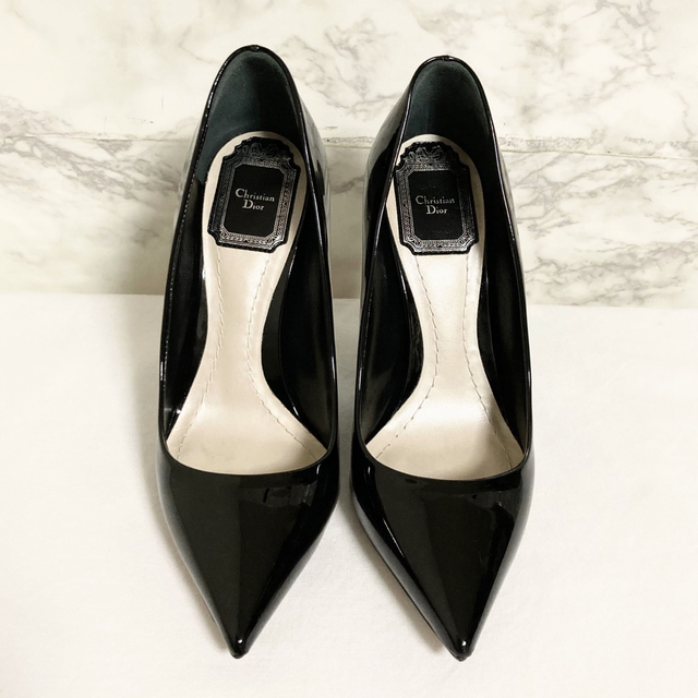 【極美品】Christian Dior「INFINITY」パテントレザーパンプス