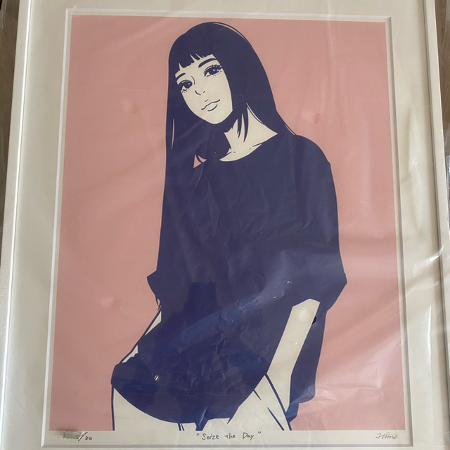 Hime シルクスクリーン 版画 額装済み エンタメ/ホビーの美術品/アンティーク(版画)の商品写真