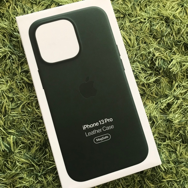 【美品】純正 iPhone13pro レザーケース グリーン