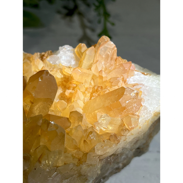 レシーバー　タイムリンク ✨　タンジェリン　蜜柑水晶　クラスター　原石　水晶