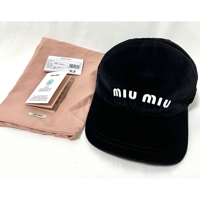 ミュウミュウ  ベロア ベルベット ベースボール キャップ 帽子 miu miu