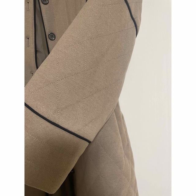 Amiur  bicolor quilting coat (brown)