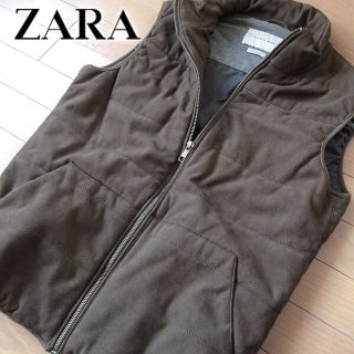 ザラ(ZARA)の美品 (EUR)M ザラ ZARA MAN メンズ スエード調中綿ベスト(その他)