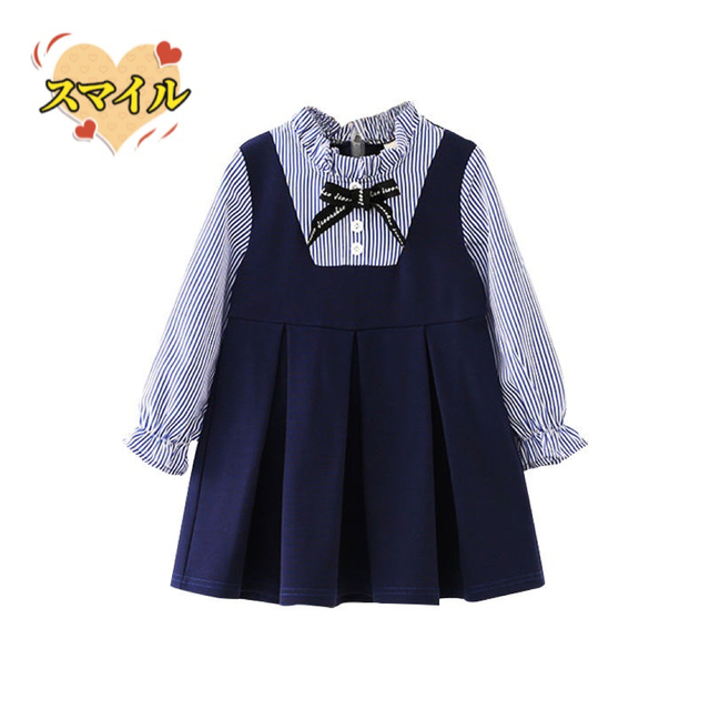 キッズワンピース　フリル  リボン　入園式　キッズ女の子服110 キッズ/ベビー/マタニティのキッズ服女の子用(90cm~)(ワンピース)の商品写真