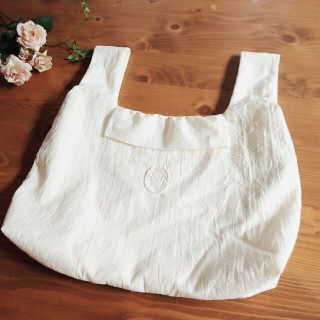 ナチュラルコットン♪エコバッグ 小さめ 可愛い バッグ ハンドメイド キナリ(エコバッグ)