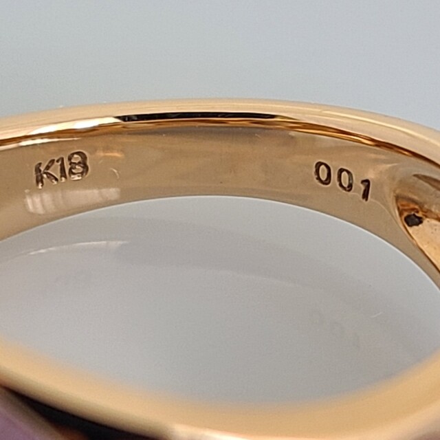 ☆新品☆K18PG 18金 ピンクゴールド  ダイヤモンド 白蝶貝 リング レディースのアクセサリー(リング(指輪))の商品写真