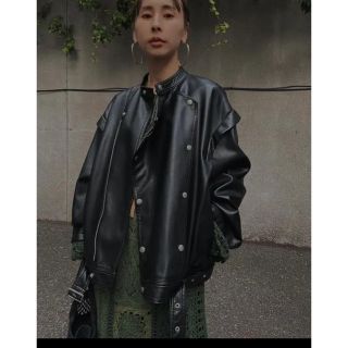 アメリヴィンテージ(Ameri VINTAGE)のアメリAMERI ⭐︎ RETRO FAKE LEATHER JACKET (ライダースジャケット)