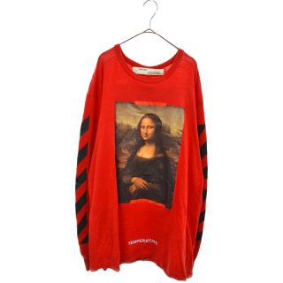 ゴッドセレクショントリプルエックス(GOD SELECTION XXX)のGOD SELECTION XXX ゴッドセレクショントリプルエックス 18SS DIAG MONALISA L/S TEE OMAB001S18001012 モナリザプリント 長袖Tシャツ ロングスリーブカットソー レッド(Tシャツ/カットソー(七分/長袖))