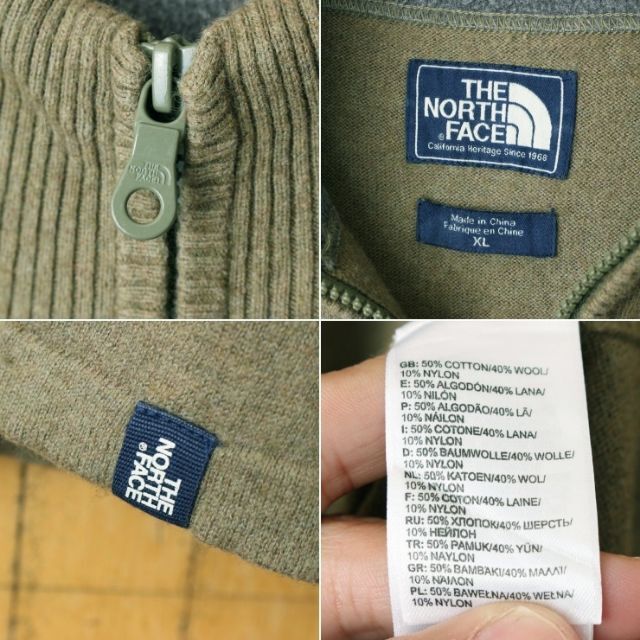 THE NORTH FACE(ザノースフェイス)のノースフェイス ハーフジップ ウール ニット セーター カーキ XL aw55 メンズのトップス(ニット/セーター)の商品写真