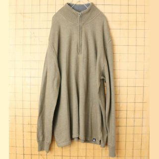 ザノースフェイス(THE NORTH FACE)のノースフェイス ハーフジップ ウール ニット セーター カーキ XL aw55(ニット/セーター)