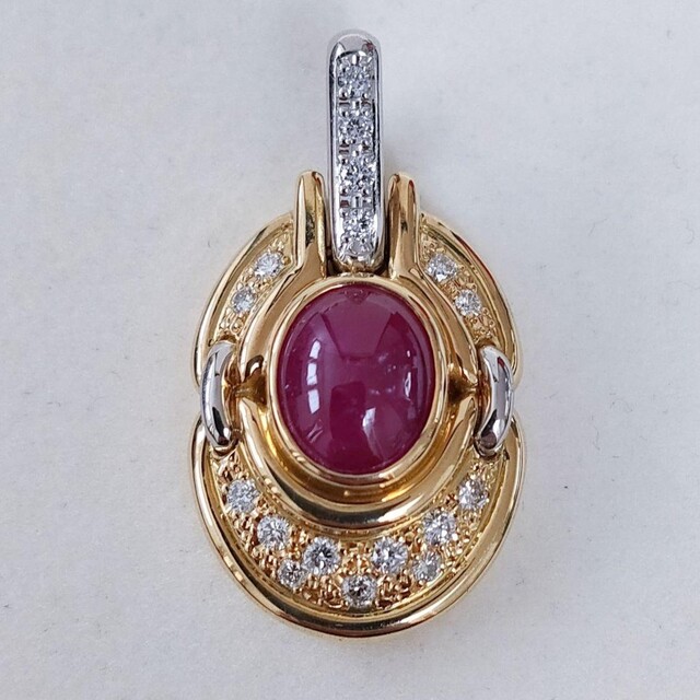 ☆超目玉】 ダイヤモンド×ルビー 11.1g 3.79ct K18YG ペンダントトップ