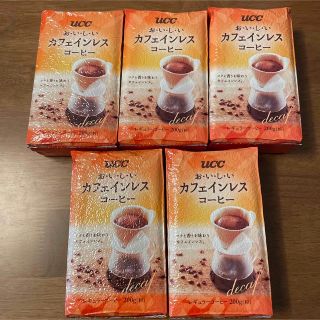 ユーシーシー(UCC)のucc おいしいカフェインレスコーヒー 200g 5個(コーヒー)