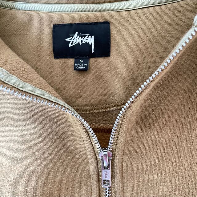 【希少】stussy ステューシー レディース ハーフジップ S ベージュ