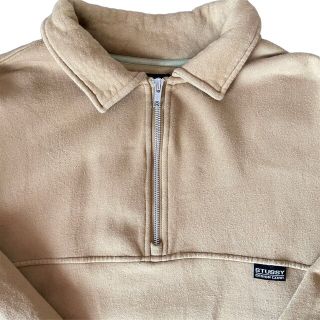 【希少】stussy ステューシー レディース ハーフジップ S ベージュ