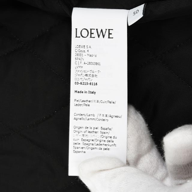 LOEWE ロエベ  レザーバイカージャケット イタリア正規品 H526Y19l67 1100 新品 ブラック