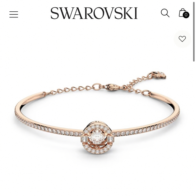 SWAROVSKI ピンク ローズ ゴールド ブレスレット バングル