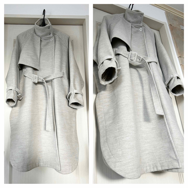 MURUA(ムルーア)のMURUA  ムルーア　スリットポンチョコート　アイボリー レディースのジャケット/アウター(ロングコート)の商品写真