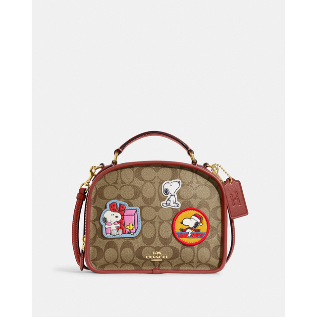 COACH X PEANUTSランチ ペール・シグネチャー キャンバス・パッチの