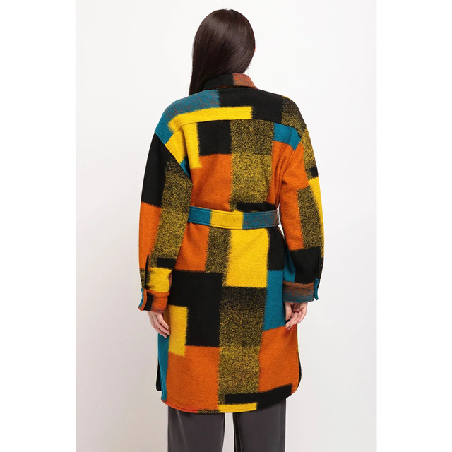 DESIGUAL(デシグアル)のデシグアル Desigual カラフルなウール素材のコート レディースのジャケット/アウター(ロングコート)の商品写真