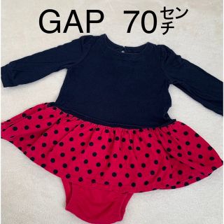 ベビーギャップ(babyGAP)のbaby GAP ★ベビーギャップ★切替ベロアワンピース★インナー付★70センチ(ワンピース)