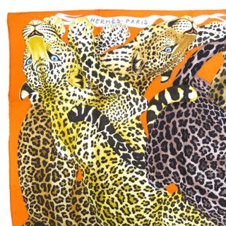 エルメス カレ90 スカーフ LAZY LEOPARDESSES レイジーレオパード