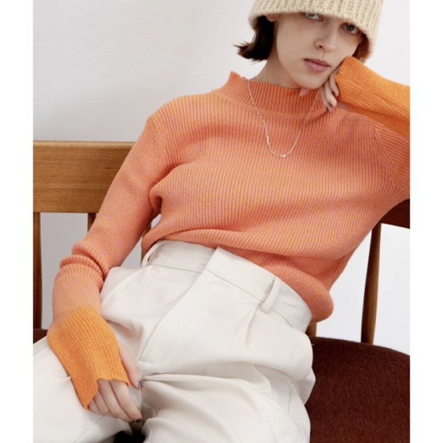 新品 ミックスカラー配色ハイネックリブニット VACANCY ヴァカンシー 7