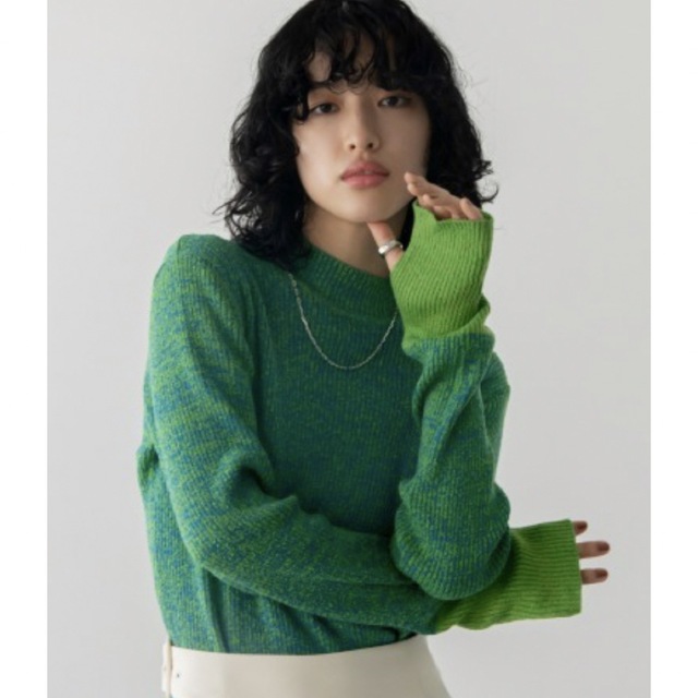 新品 ミックスカラー配色ハイネックリブニット VACANCY ヴァカンシー 1