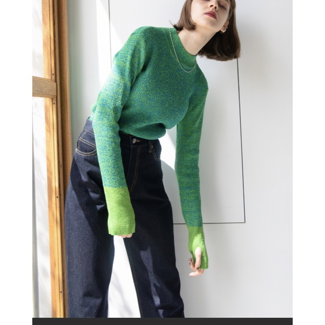 新品 ミックスカラー配色ハイネックリブニット VACANCY ヴァカンシー 2
