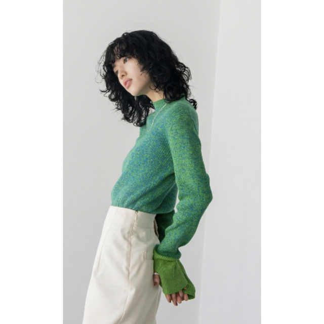 新品 ミックスカラー配色ハイネックリブニット VACANCY ヴァカンシー 8