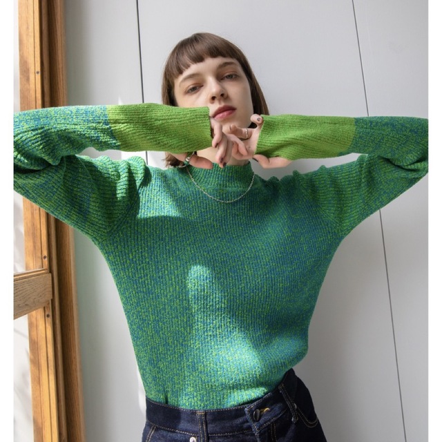 新品 ミックスカラー配色ハイネックリブニット VACANCY ヴァカンシー 3