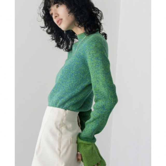新品 ミックスカラー配色ハイネックリブニット VACANCY ヴァカンシー 4