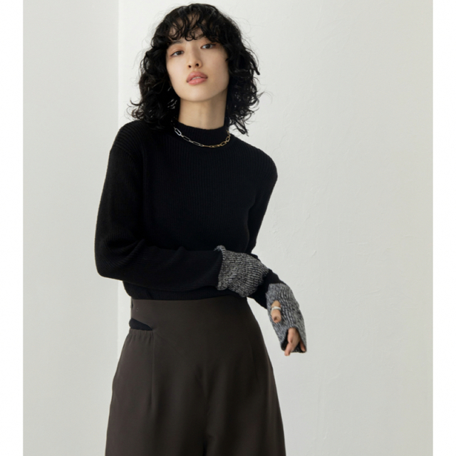 新品 ミックスカラー配色ハイネックリブニット VACANCY ヴァカンシー 6