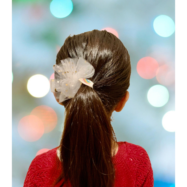 チュールヘアアクセサリー • ブレスレット(ホワイト1個) レディースのヘアアクセサリー(ヘアゴム/シュシュ)の商品写真