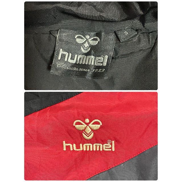 激レア hummel ナイロンジャケット 切り替え ロゴ刺繍 ブラック メンズS