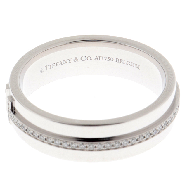 (新品仕上げ済）ティファニー TIFFANY T TWO ワイド ダイヤ リング 指輪 K18 WG × ダイヤ 約13号 フルダイヤ 8506